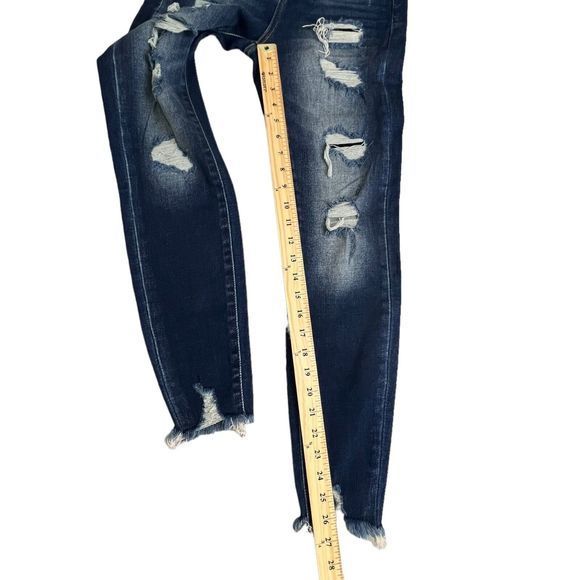 KanCan Signature Dark Wash Distressed Ultra High Rise Ankle‎ Skinny Jeans 26 - Picture 4 of 8